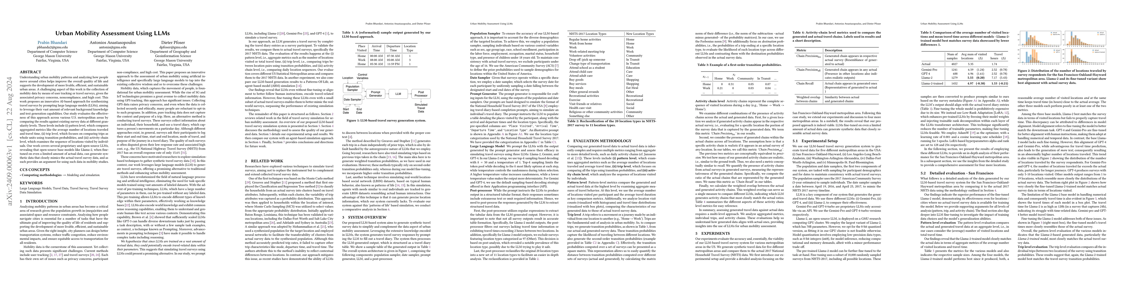 Thumbnail for Urban Mobility Assessment Using LLMs