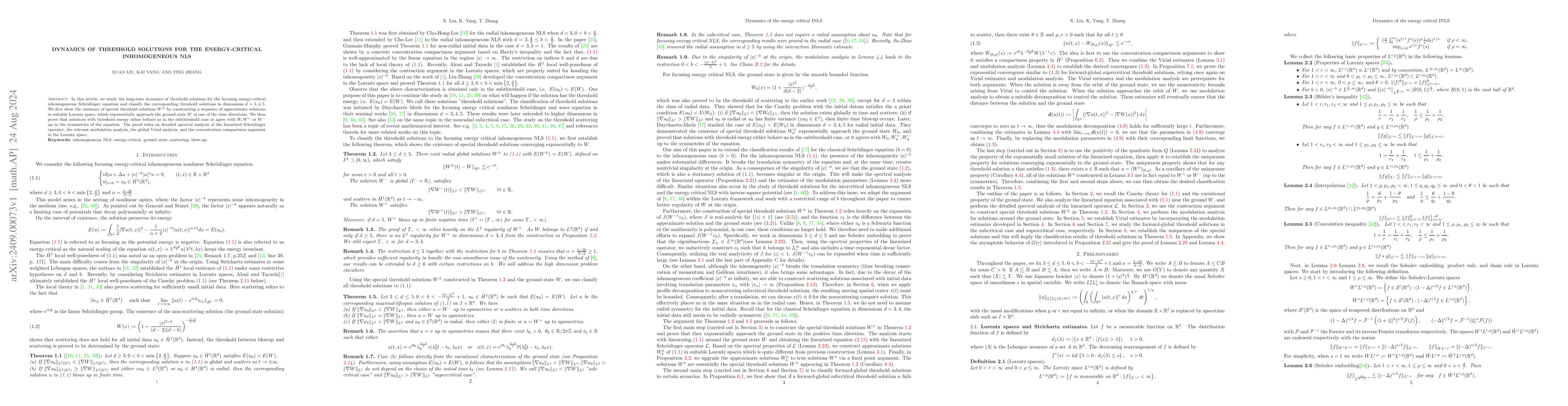 Thumbnail for Dynamics of threshold solutions for the energy-critical inhomogeneous
  NLS