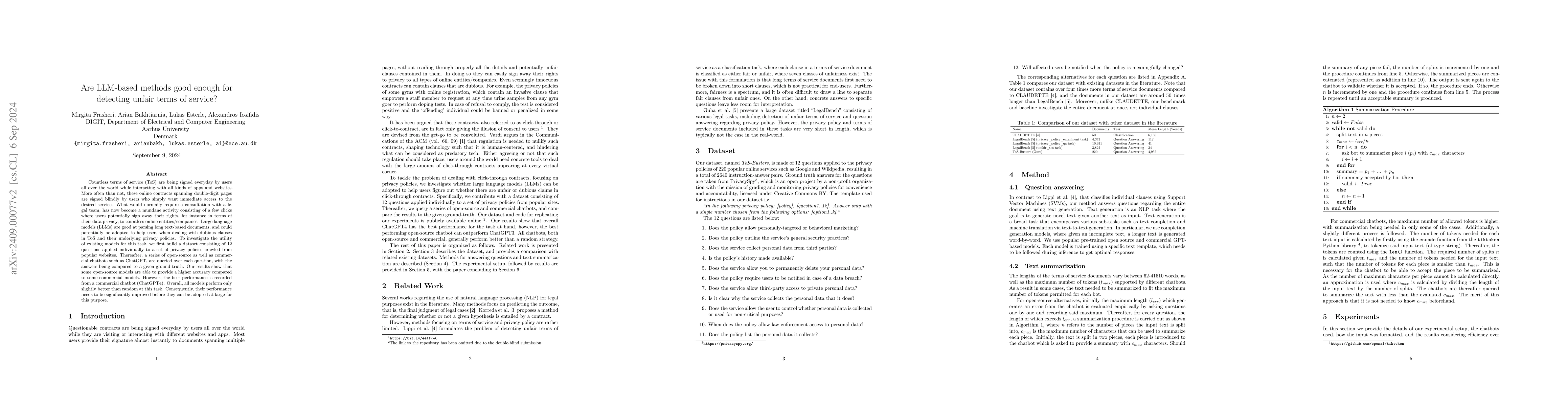 Thumbnail for Are LLM-based methods good enough for detecting unfair terms of service?