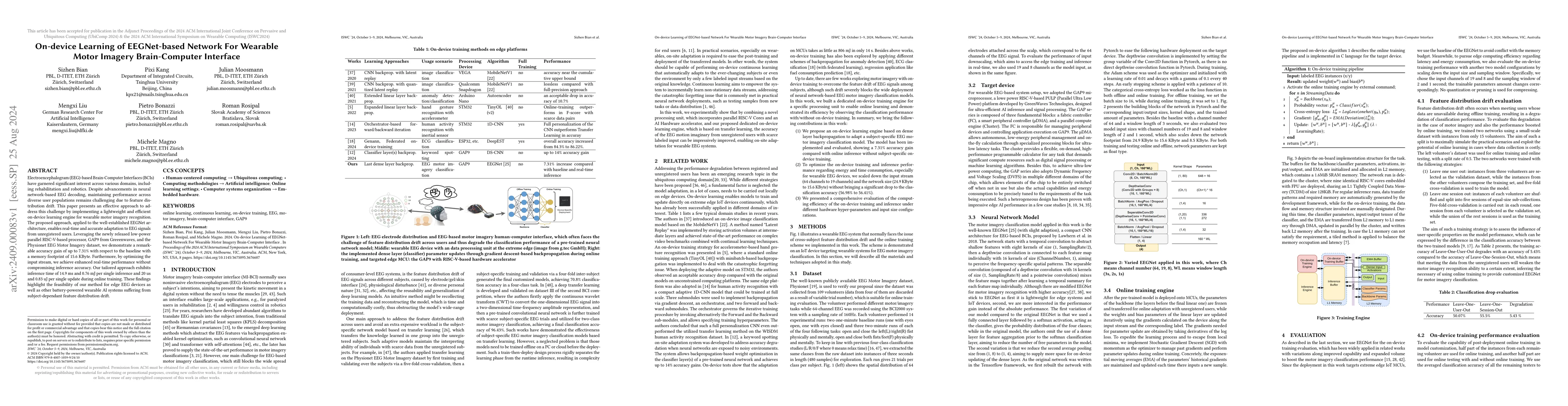 Thumbnail for On-device Learning of EEGNet-based Network For Wearable Motor Imagery
  Brain-Computer Interface