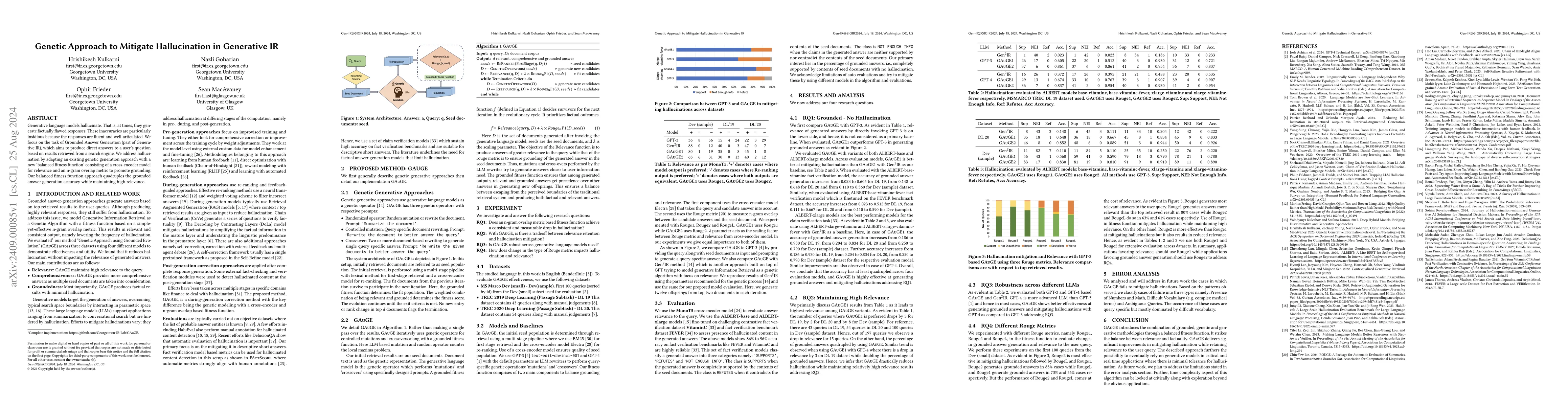 Thumbnail for Genetic Approach to Mitigate Hallucination in Generative IR