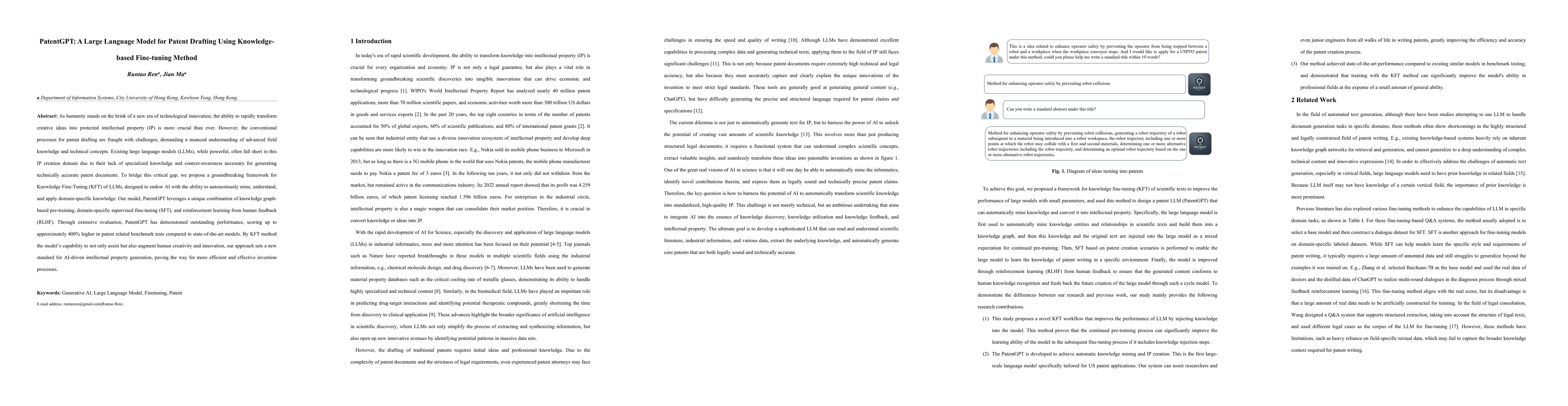 Thumbnail for PatentGPT: A Large Language Model for Patent Drafting Using
  Knowledge-based Fine-tuning Method