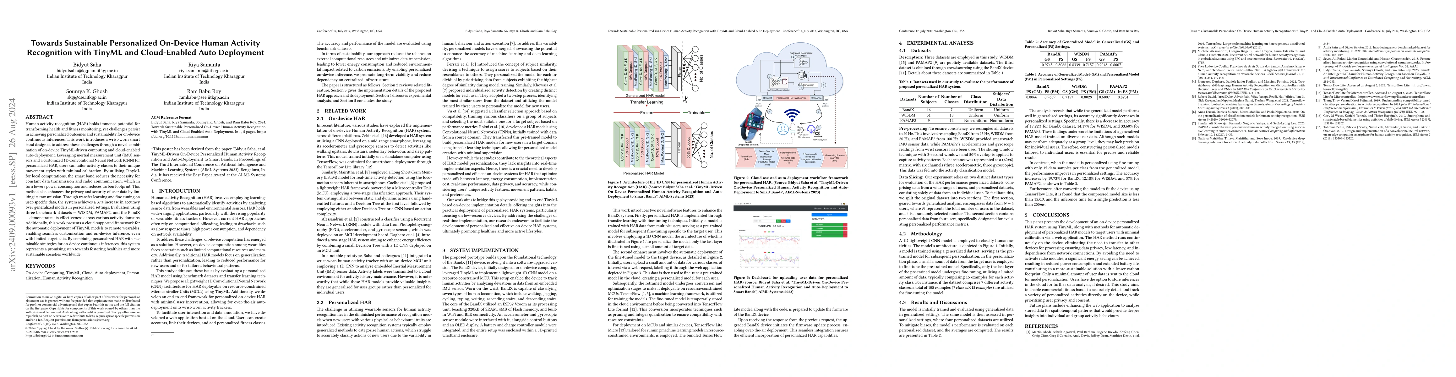 Thumbnail for Towards Sustainable Personalized On-Device Human Activity Recognition
  with TinyML and Cloud-Enabled Auto Deployment