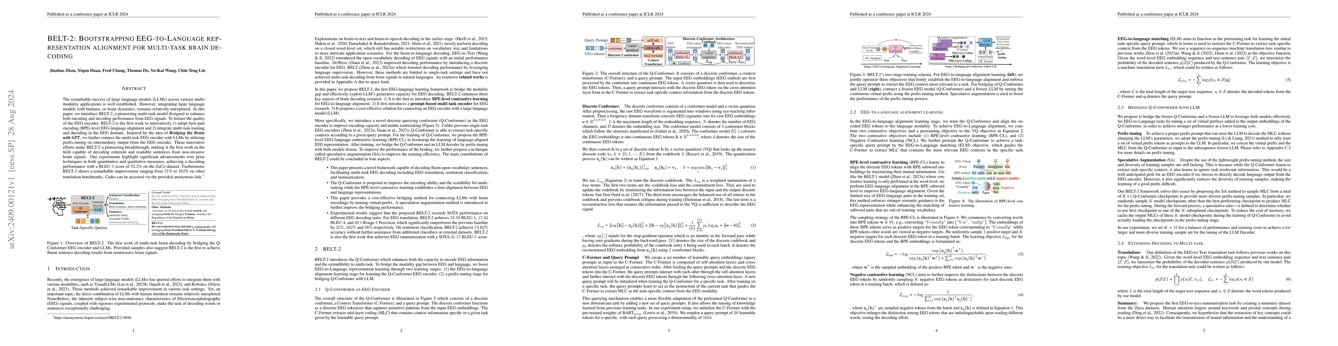 Thumbnail for BELT-2: Bootstrapping EEG-to-Language representation alignment for
  multi-task brain decoding