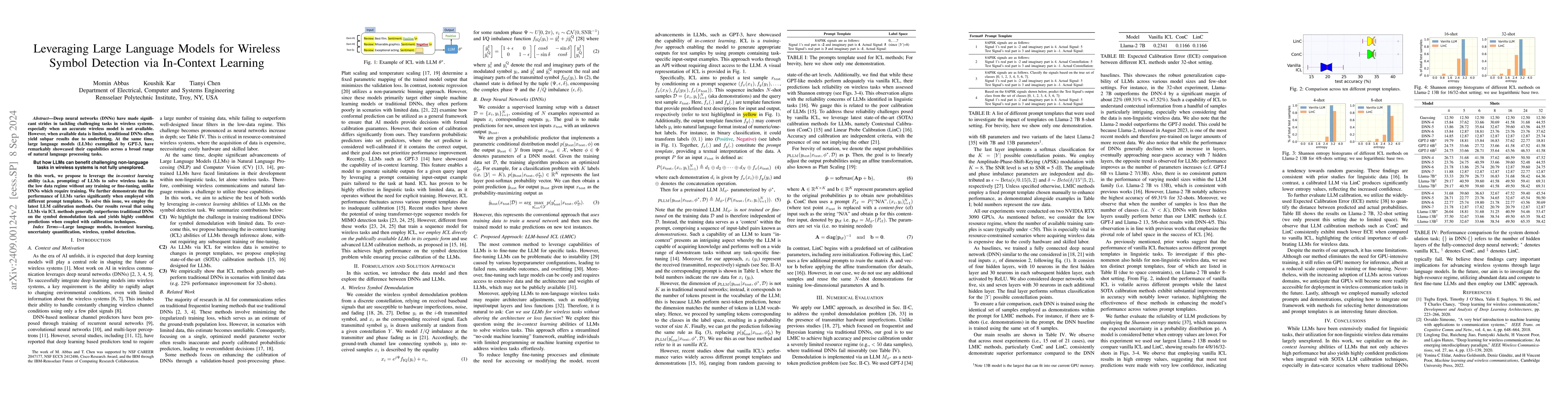 Thumbnail for Leveraging Large Language Models for Wireless Symbol Detection via
  In-Context Learning