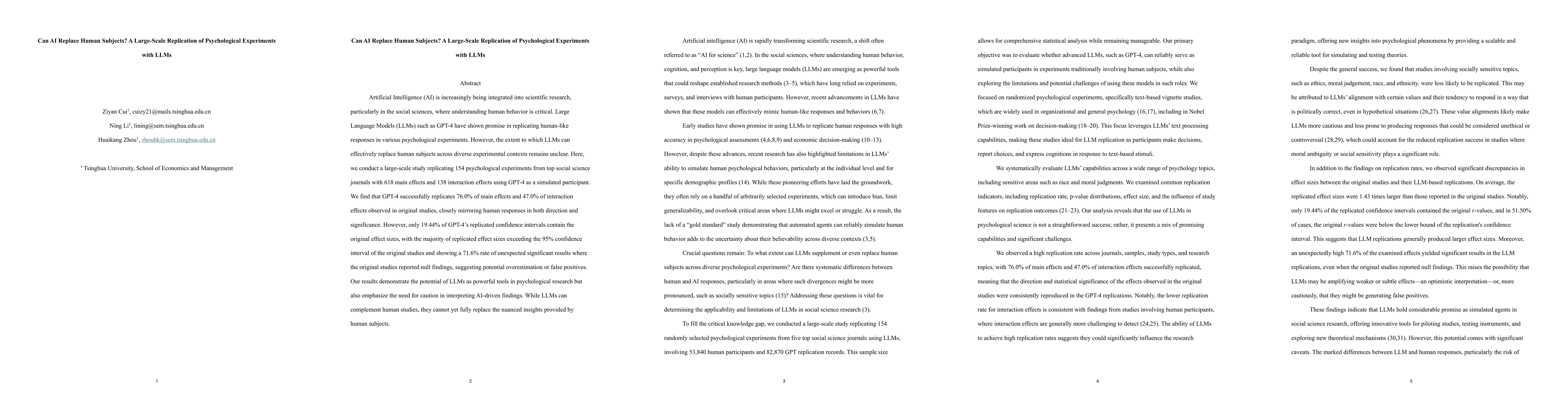 Thumbnail for Can AI Replace Human Subjects? A Large-Scale Replication of
  Psychological Experiments with LLMs
