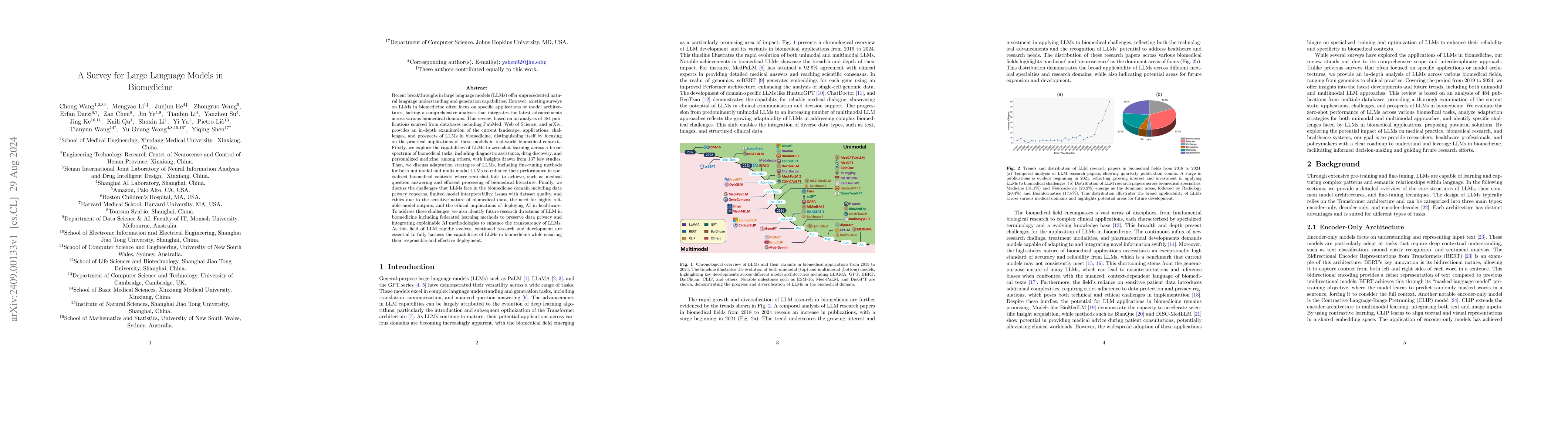 Thumbnail for A Survey for Large Language Models in Biomedicine