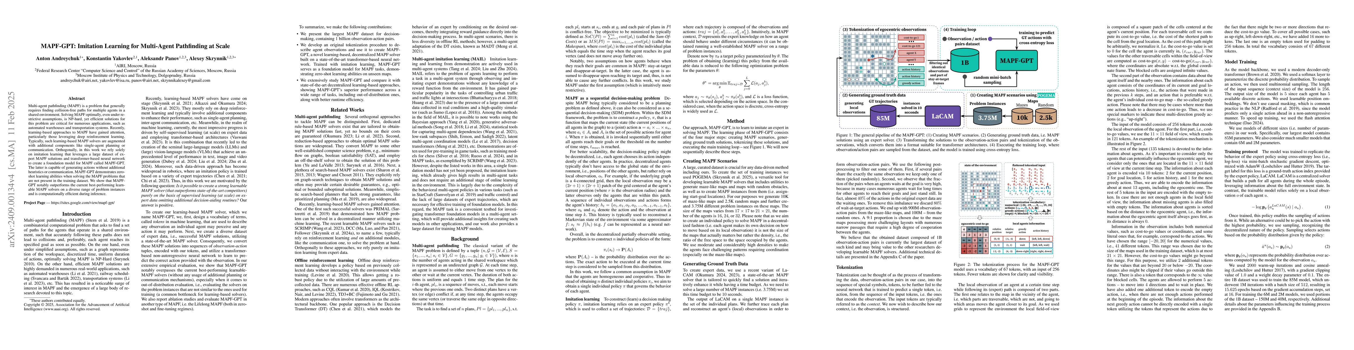 Thumbnail for MAPF-GPT: Imitation Learning for Multi-Agent Pathfinding at Scale