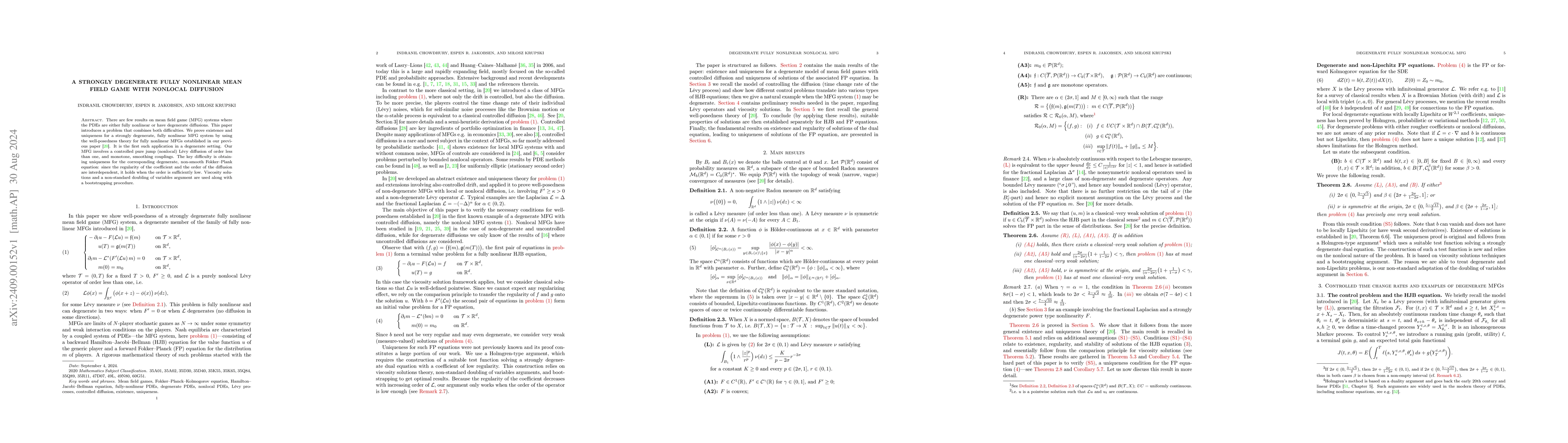 Thumbnail for A strongly degenerate fully nonlinear mean field game with nonlocal
  diffusion