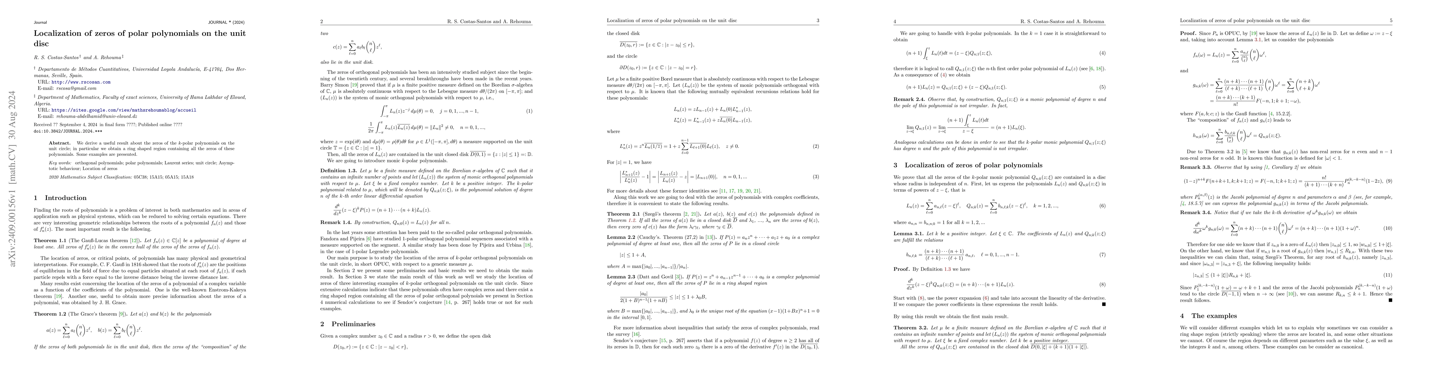 Thumbnail for Localization of zeros of polar polynomials on the unit disc