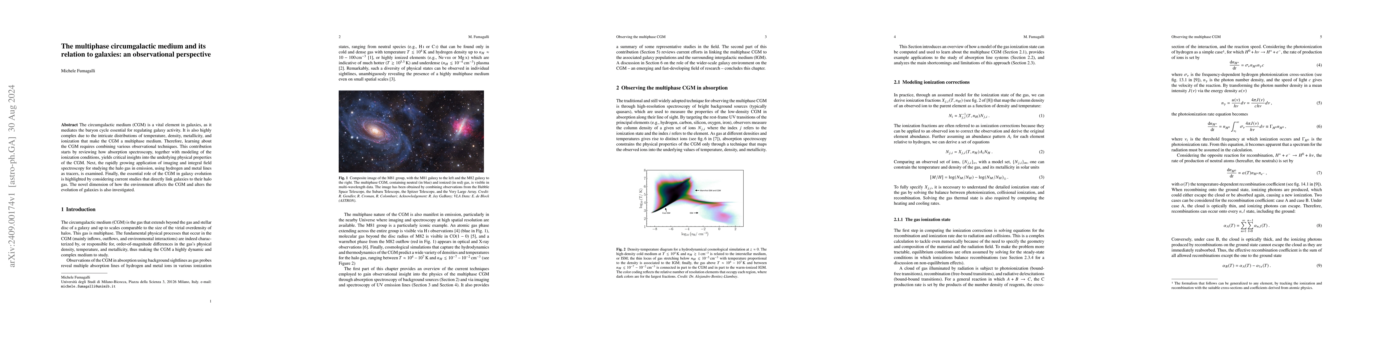 Thumbnail for The multiphase circumgalactic medium and its relation to galaxies: an
  observational perspective