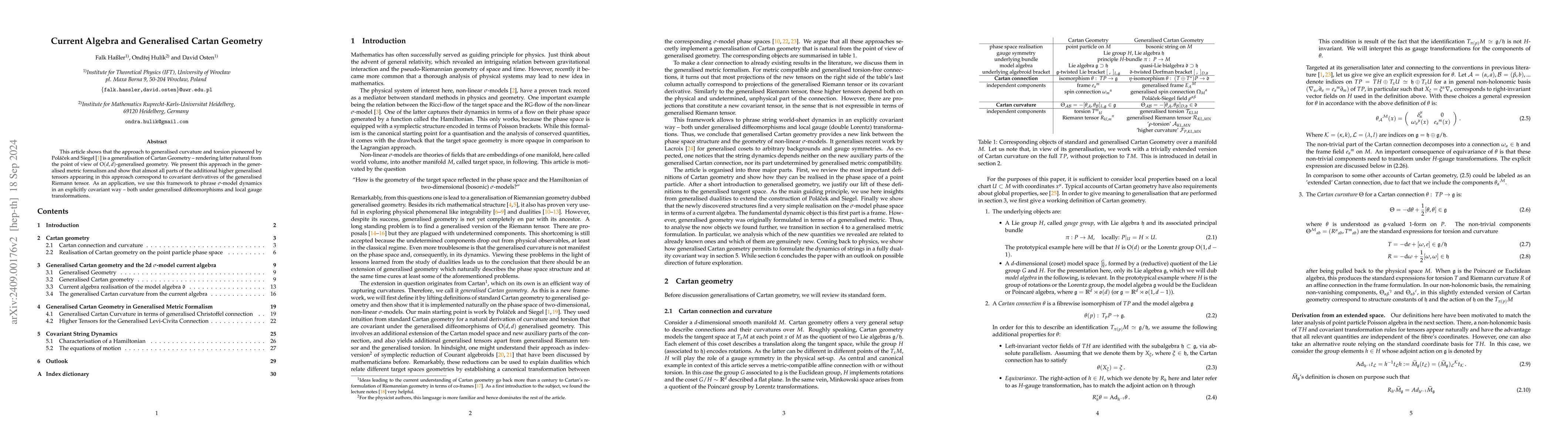 Thumbnail for Current Algebra and Generalised Cartan Geometry
