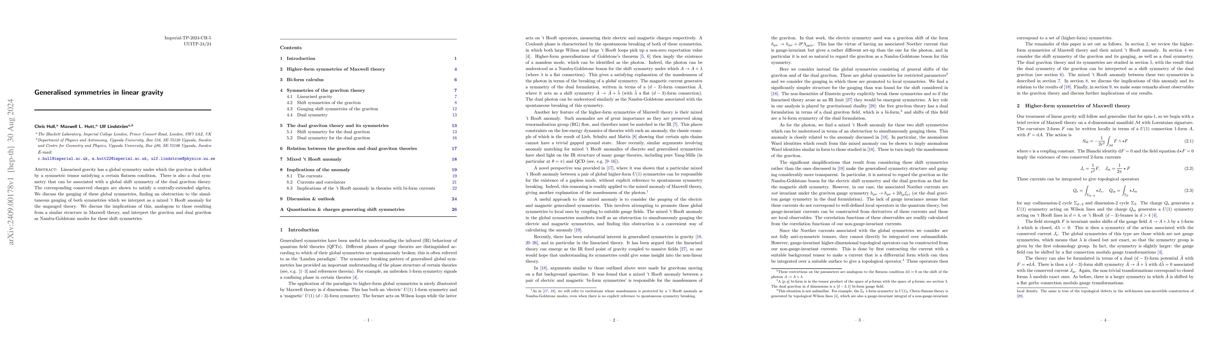 Thumbnail for Generalised symmetries in linear gravity