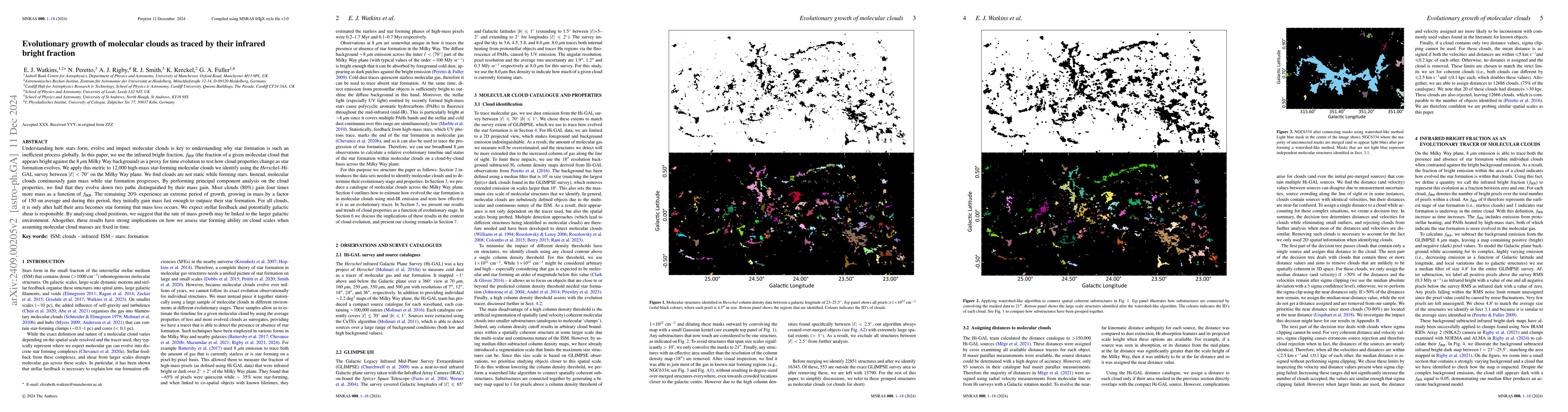 Thumbnail for Evolutionary growth of molecular clouds as traced by their infrared
  bright fraction