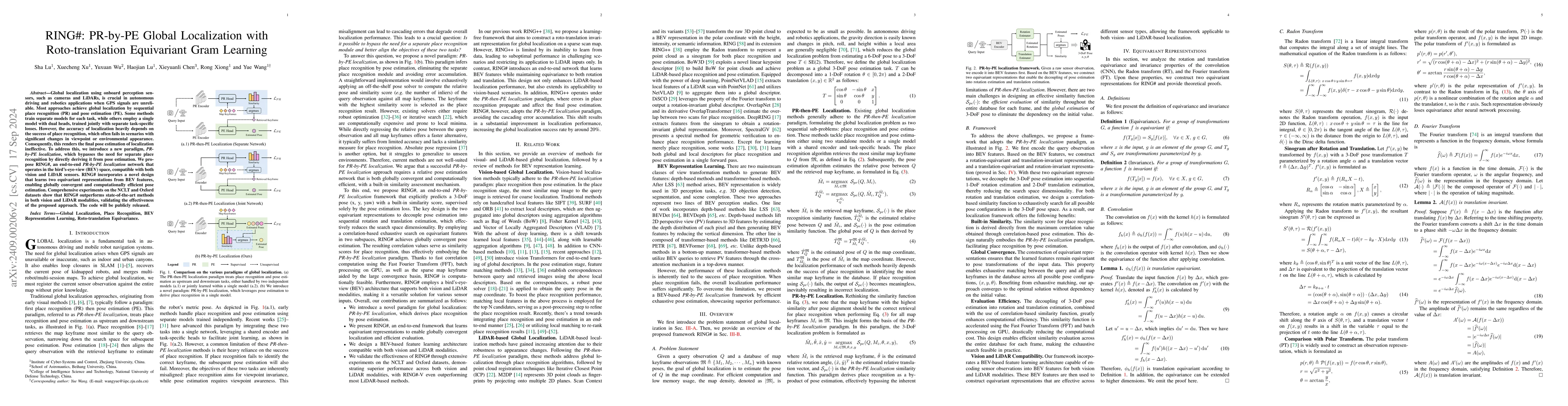 Thumbnail for RING#: PR-by-PE Global Localization with Roto-translation Equivariant
  Gram Learning