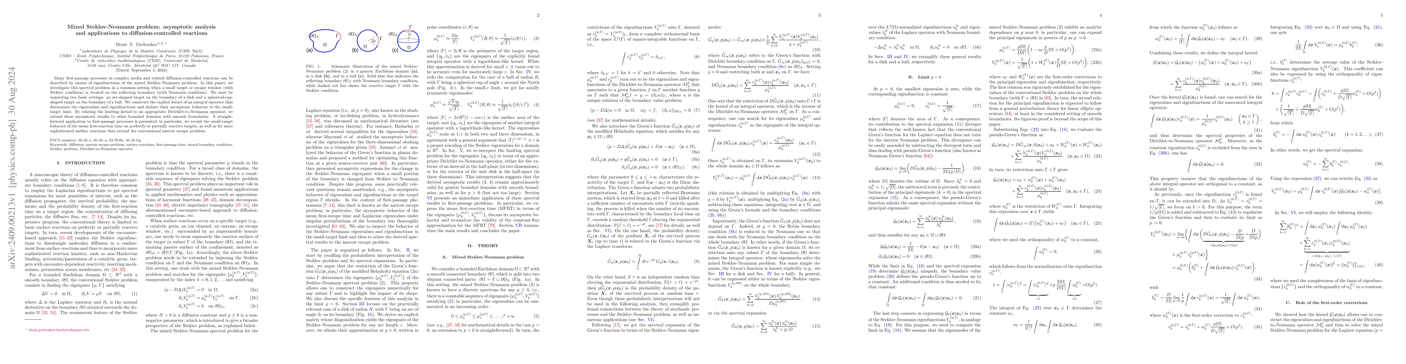 Thumbnail for Mixed Steklov-Neumann problem: asymptotic analysis and applications to
  diffusion-controlled reactions