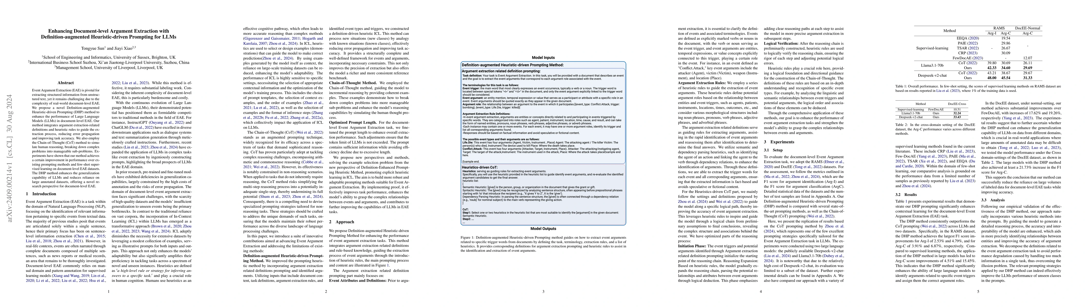 Thumbnail for Enhancing Document-level Argument Extraction with Definition-augmented
  Heuristic-driven Prompting for LLMs