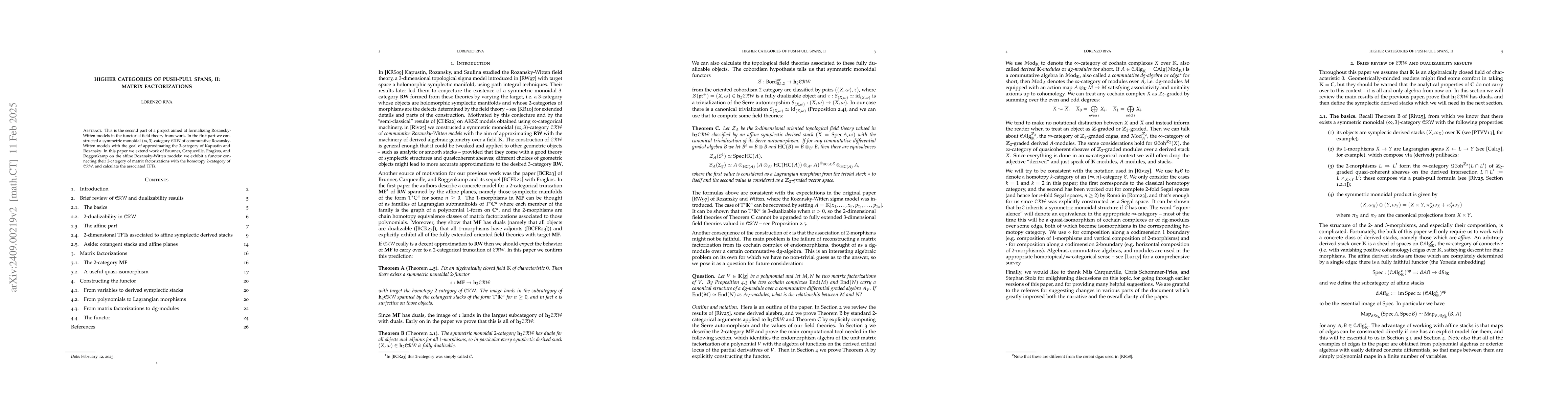 Thumbnail for Higher categories of push-pull spans, II: Matrix factorizations