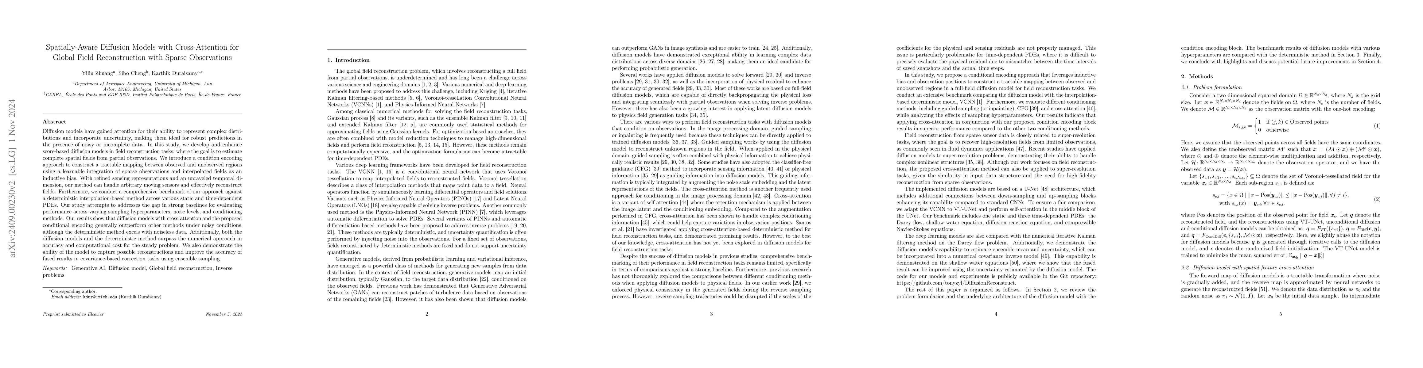 Thumbnail for Spatially-Aware Diffusion Models with Cross-Attention for Global Field
  Reconstruction with Sparse Observations