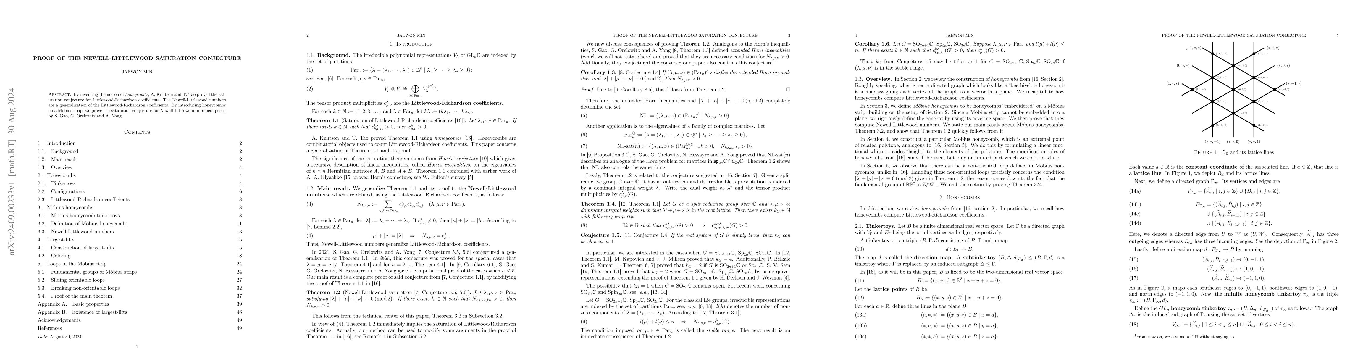 Thumbnail for Proof of the Newell-Littlewood saturation conjecture