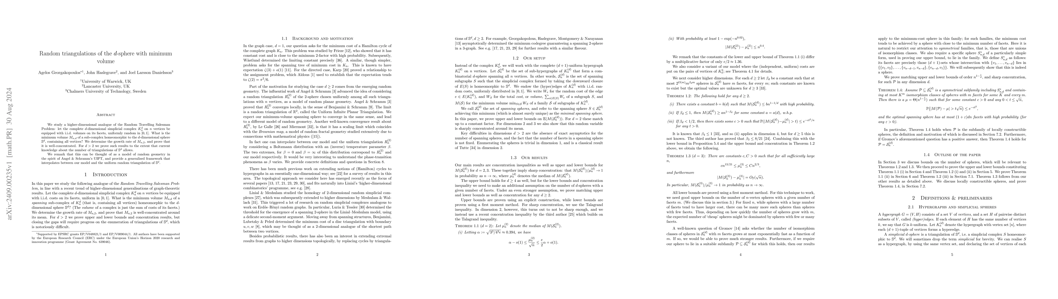 Thumbnail for Random triangulations of the d-sphere with minimum volume