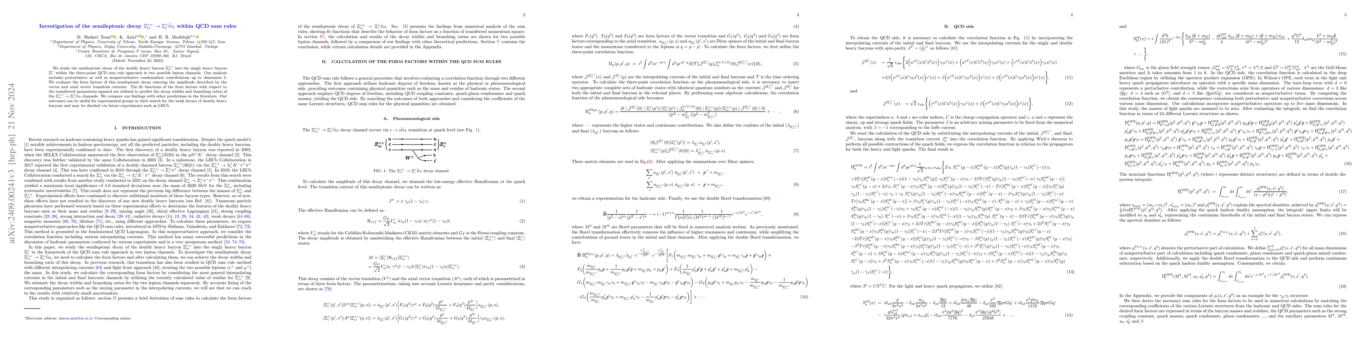 Thumbnail for Investigation of the semileptonic decay $ Ξ^{++}_{cc}\rightarrow
  Ξ^+_{c} \bar{\ell}ν_{\ell}$ within QCD sum rules