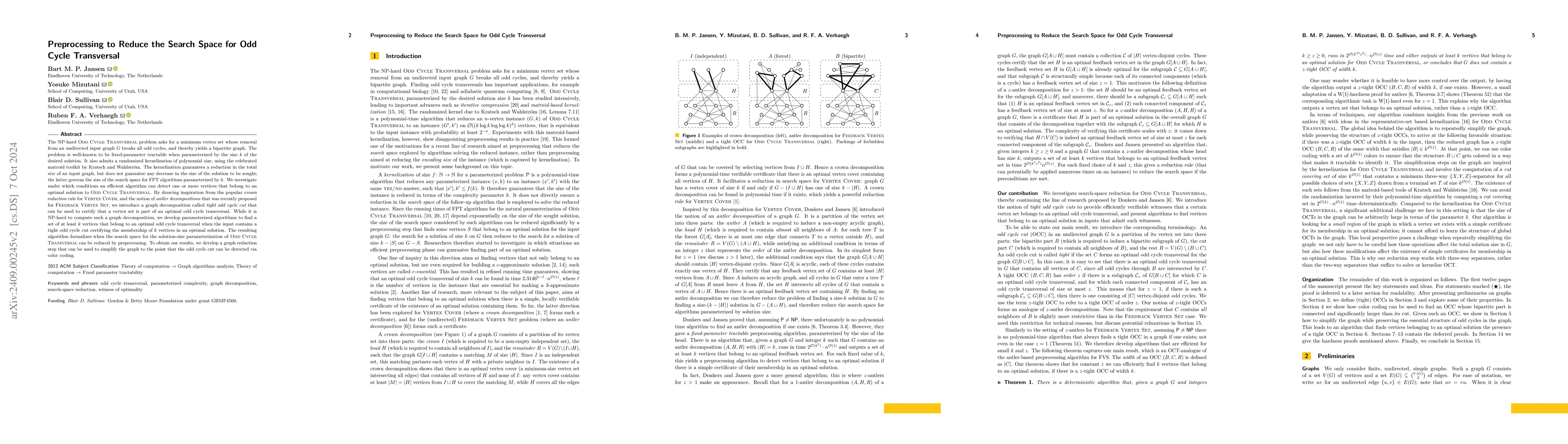 Thumbnail for Preprocessing to Reduce the Search Space for Odd Cycle Transversal