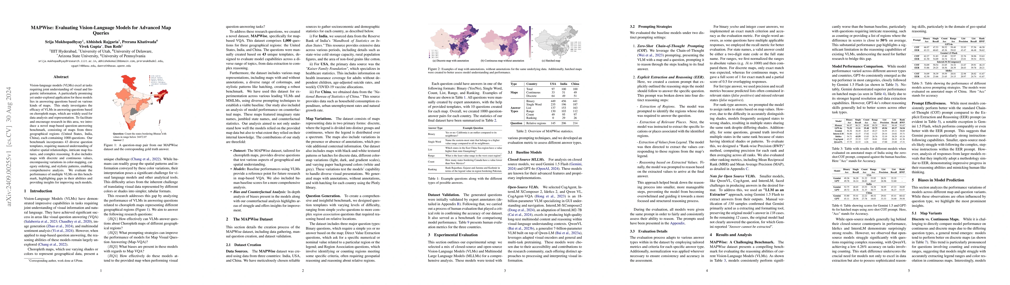 Thumbnail for MAPWise: Evaluating Vision-Language Models for Advanced Map Queries