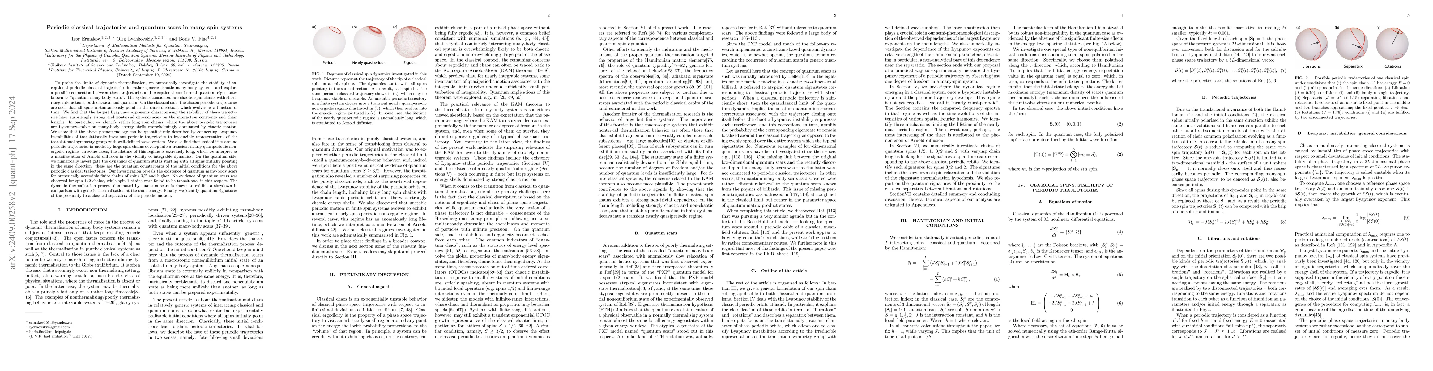 Thumbnail for Periodic classical trajectories and quantum scars in many-spin systems