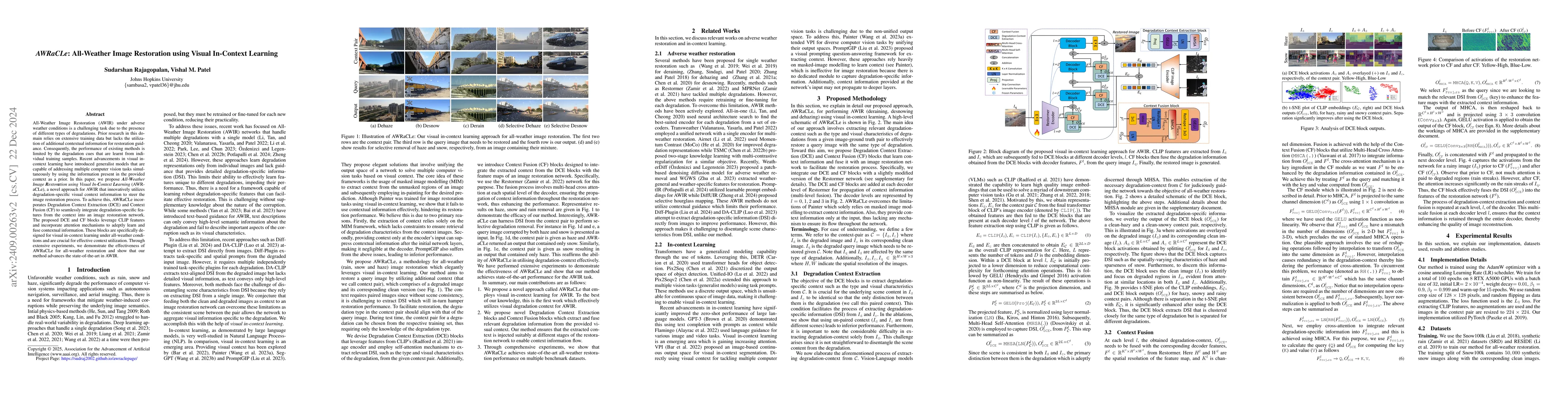 Thumbnail for AWRaCLe: All-Weather Image Restoration using Visual In-Context Learning