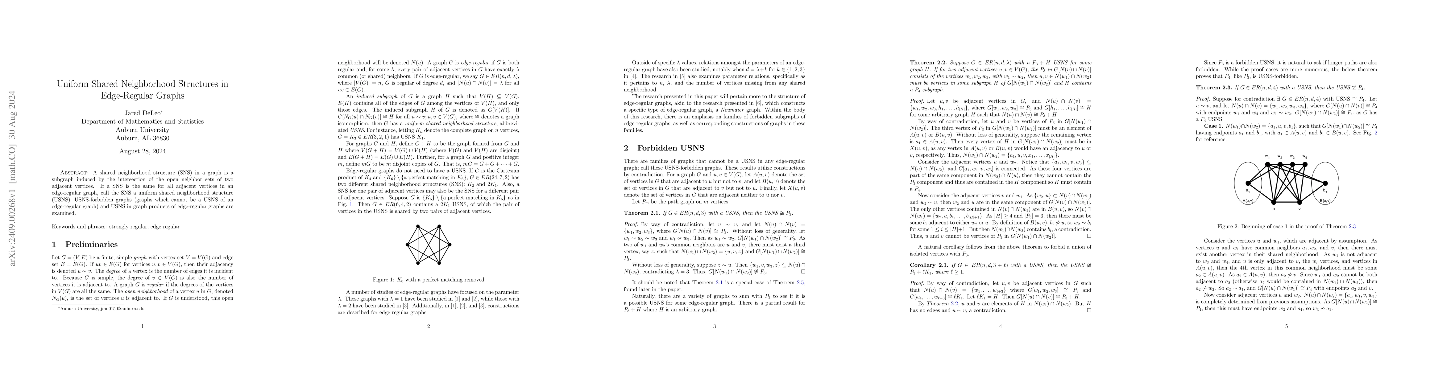 Thumbnail for Uniform Shared Neighborhood Structures in Edge-Regular Graphs