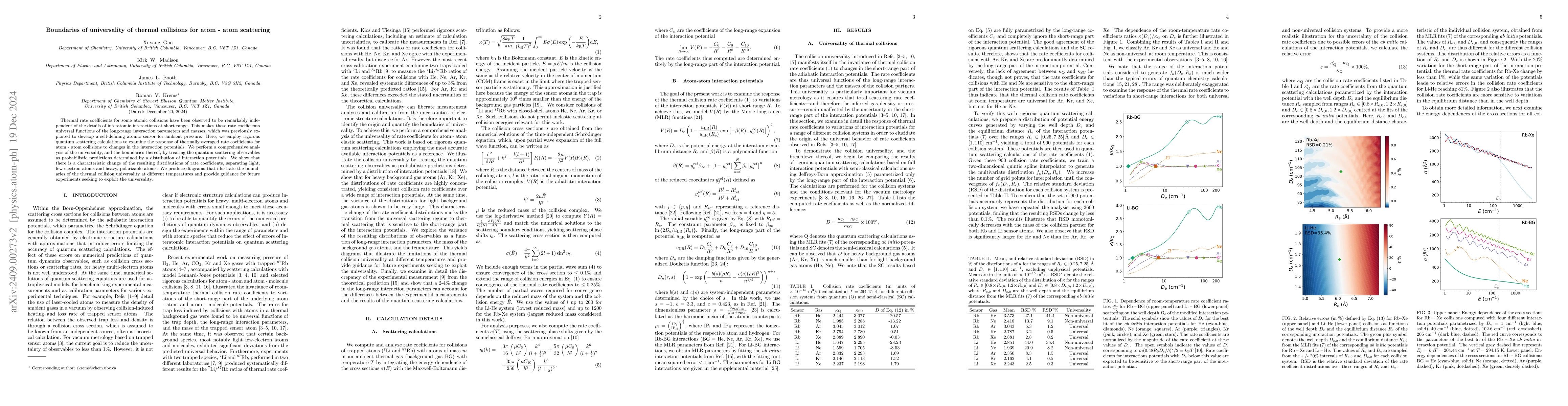 Thumbnail for Boundaries of universality of thermal collisions for atom-atom
  scattering