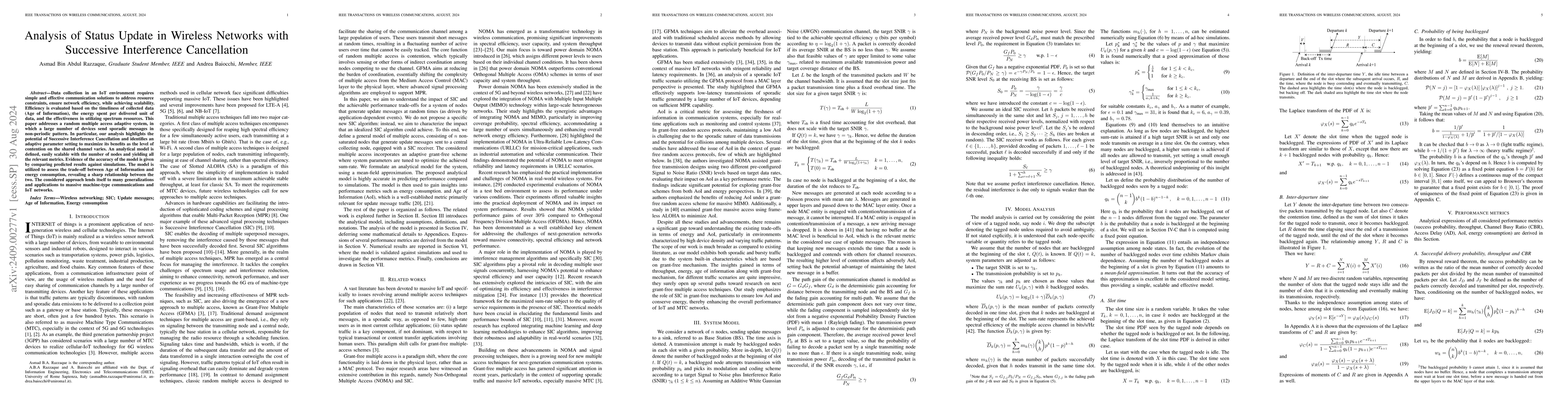 Thumbnail for Analysis of Status Update in Wireless Networks with Successive
  Interference Cancellation