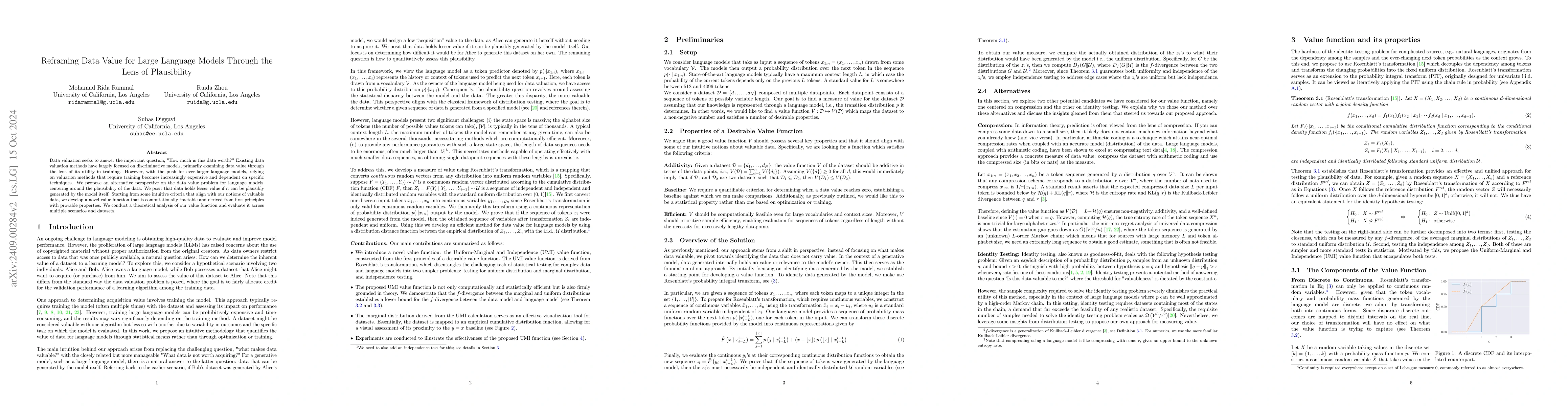 Thumbnail for Reframing Data Value for Large Language Models Through the Lens of
  Plausability