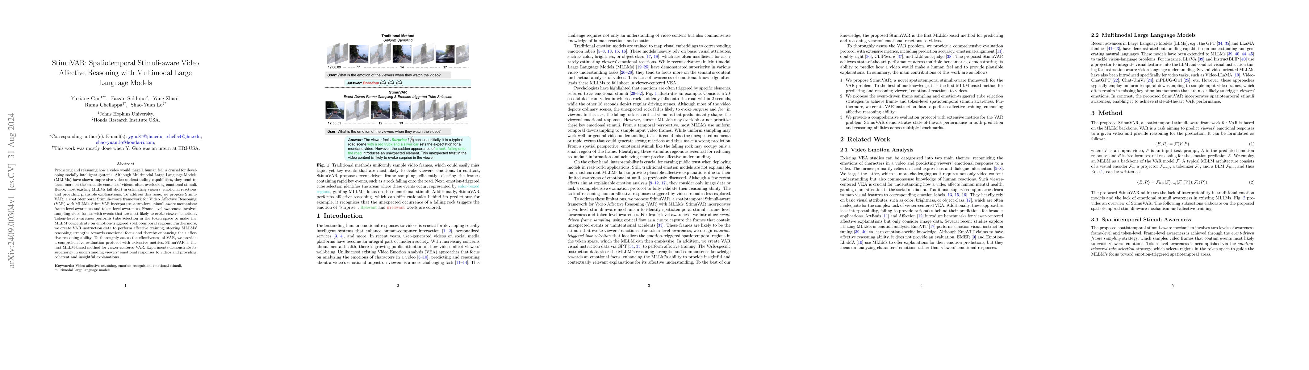 Thumbnail for StimuVAR: Spatiotemporal Stimuli-aware Video Affective Reasoning with
  Multimodal Large Language Models
