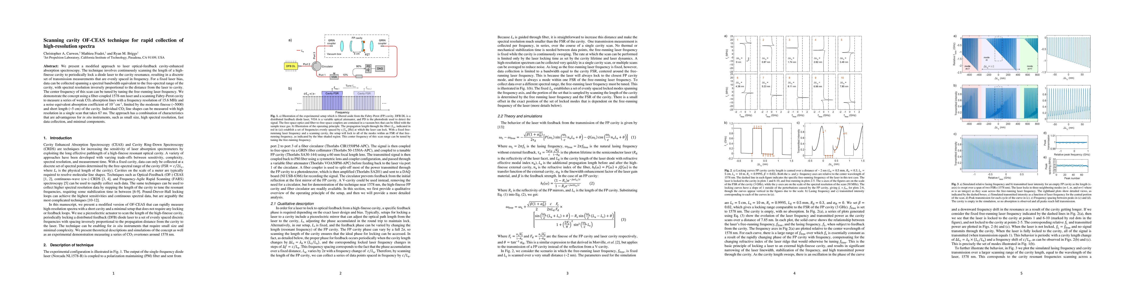 Thumbnail for Scanning cavity OF-CEAS technique for rapid collection of high
  resolution spectra