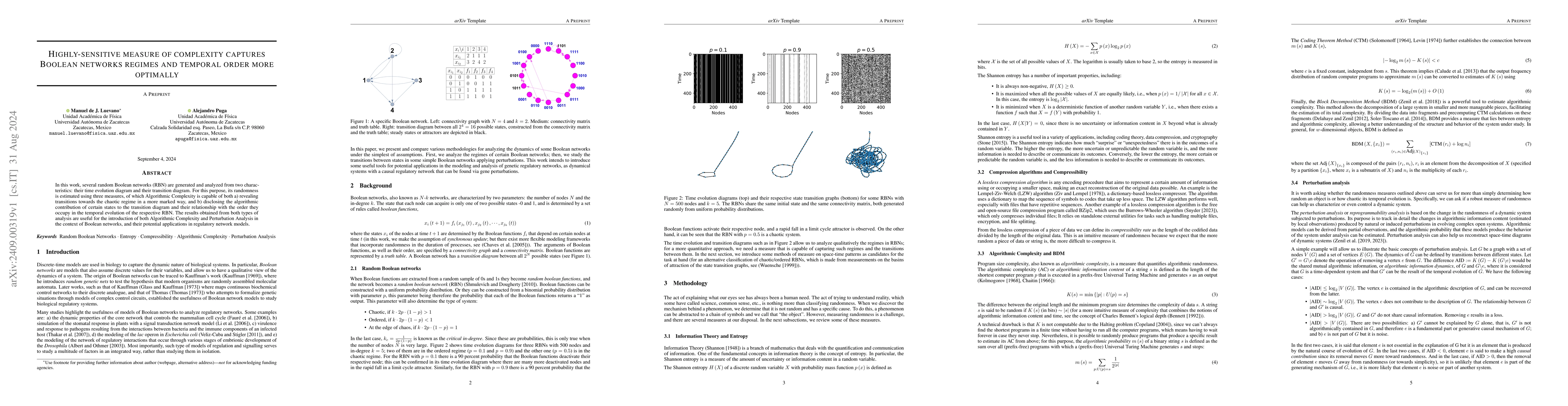 Thumbnail for Highly-sensitive measure of complexity captures boolean networks regimes
  and temporal order more optimally