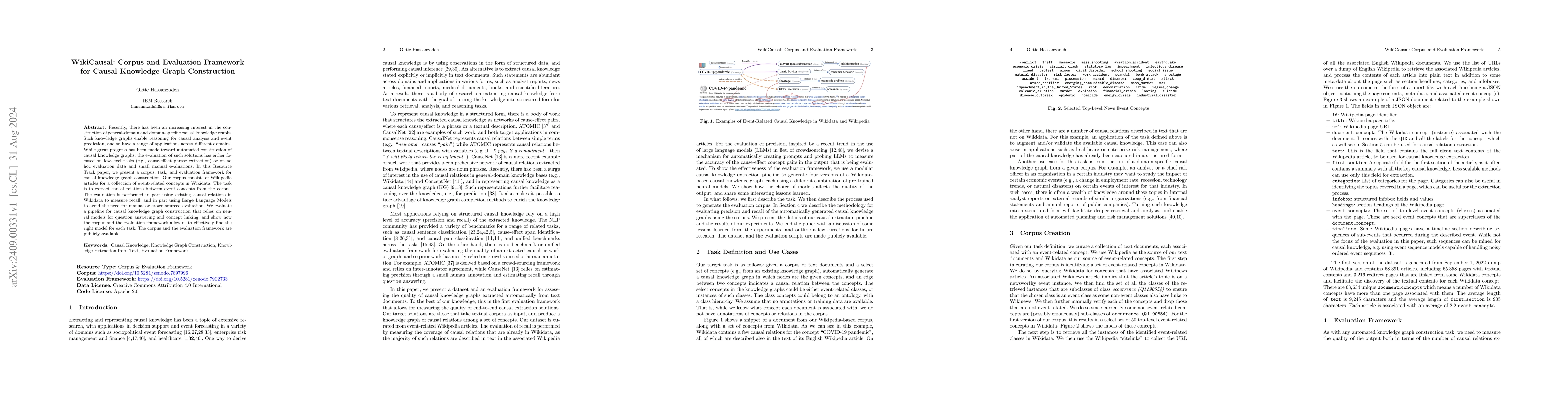 Thumbnail for WikiCausal: Corpus and Evaluation Framework for Causal Knowledge Graph
  Construction