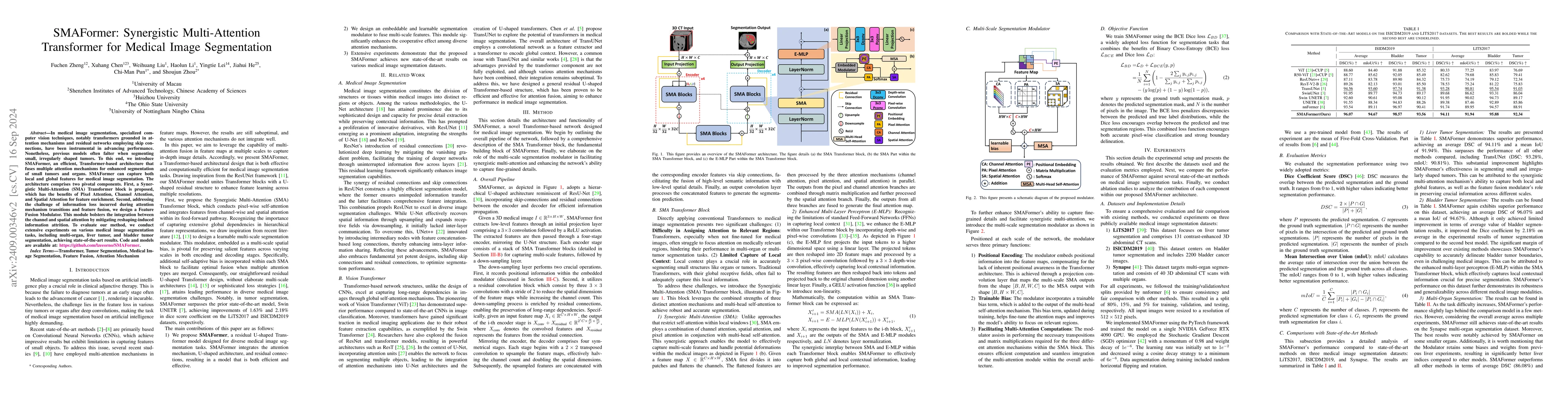 Thumbnail for SMAFormer: Synergistic Multi-Attention Transformer for Medical Image
  Segmentation