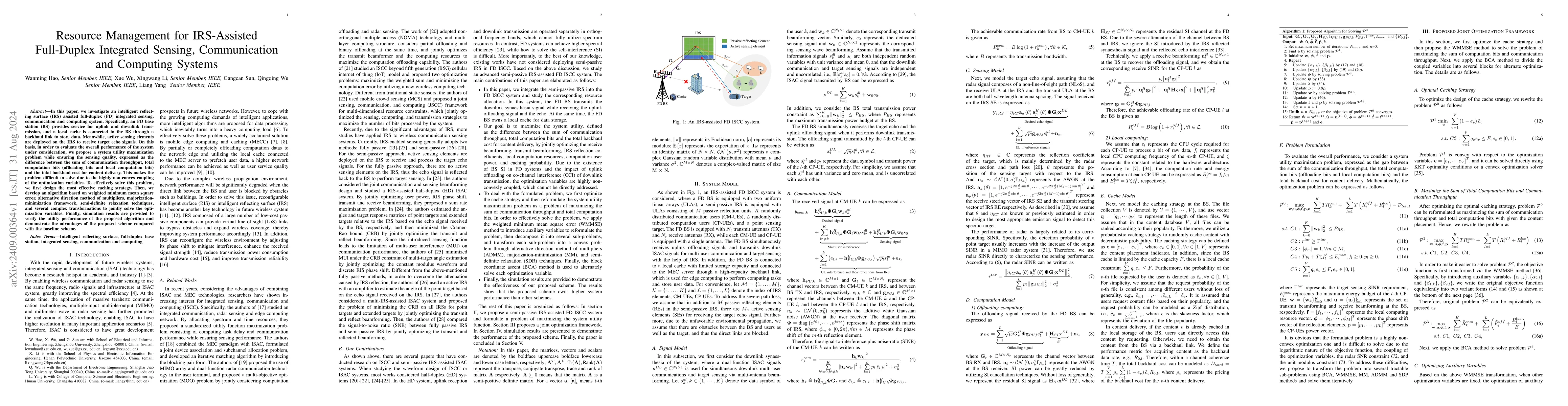 Thumbnail for Resource Management for IRS-Assisted Full-Duplex Integrated Sensing,
  Communication and Computing Systems