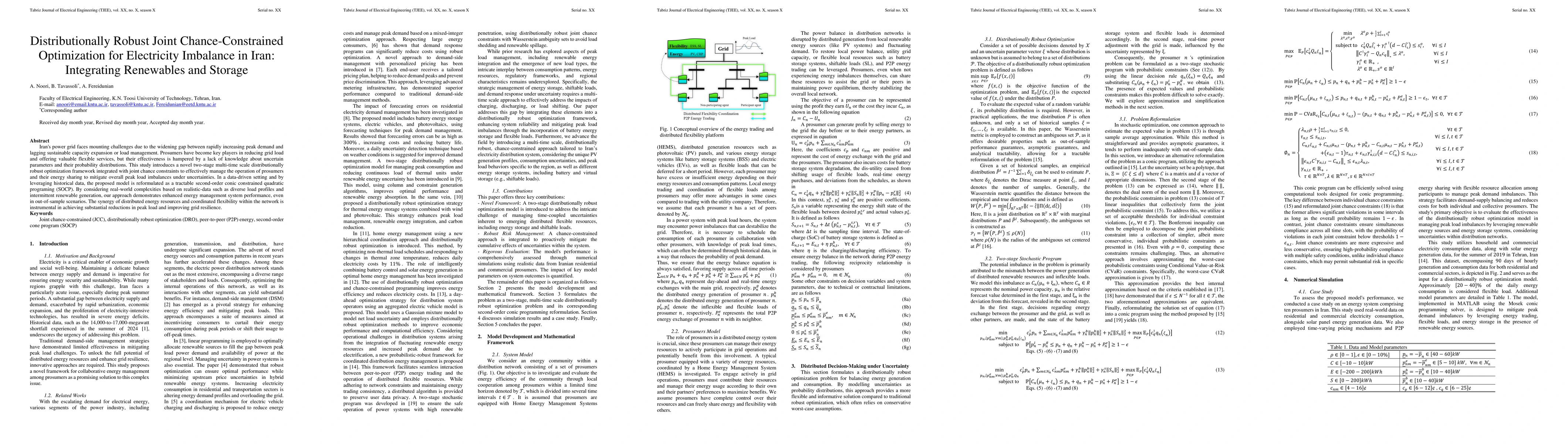 Thumbnail for Distributionally Robust Joint Chance-Constrained Optimization for
  Electricity Imbalance in Iran: Integrating Renewables and Storage