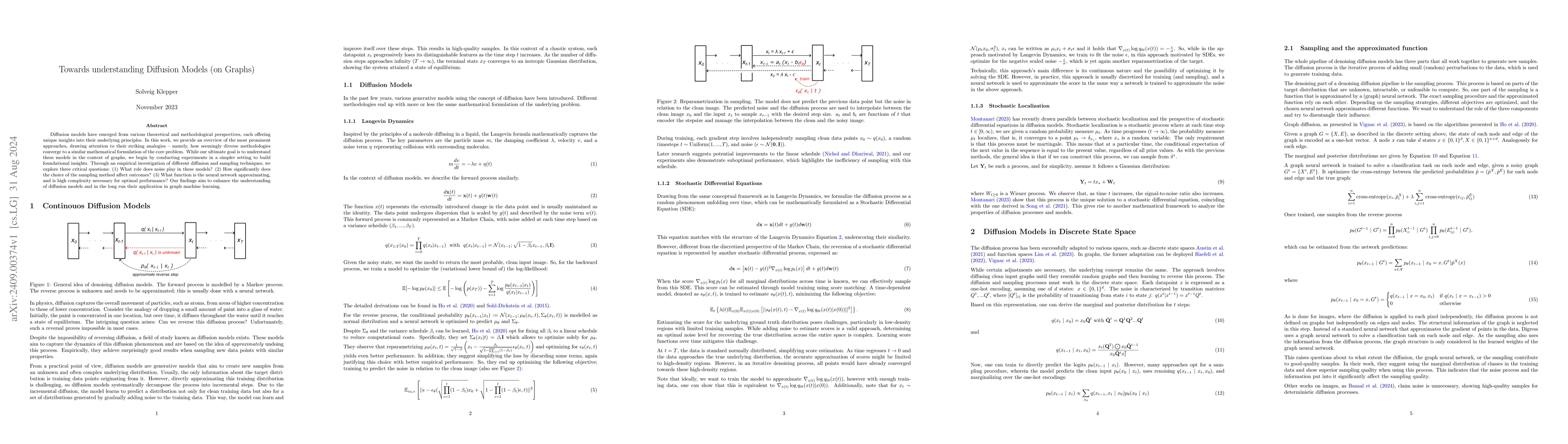 Thumbnail for Towards understanding Diffusion Models (on Graphs)