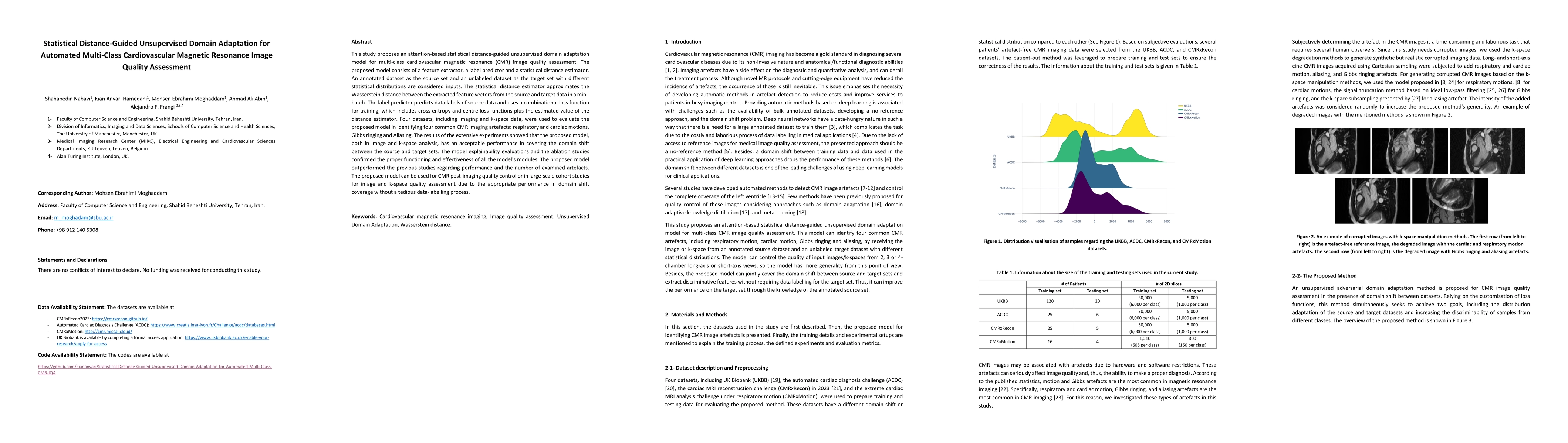 Thumbnail for Statistical Distance-Guided Unsupervised Domain Adaptation for Automated
  Multi-Class Cardiovascular Magnetic Resonance Image Quality Assessment