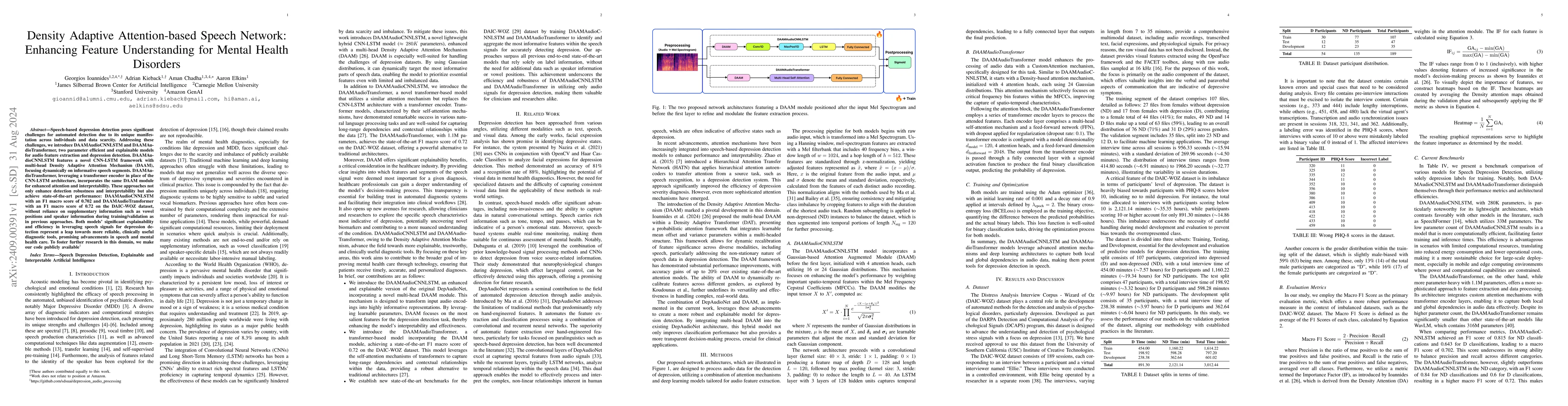 Thumbnail for Density Adaptive Attention-based Speech Network: Enhancing Feature
  Understanding for Mental Health Disorders