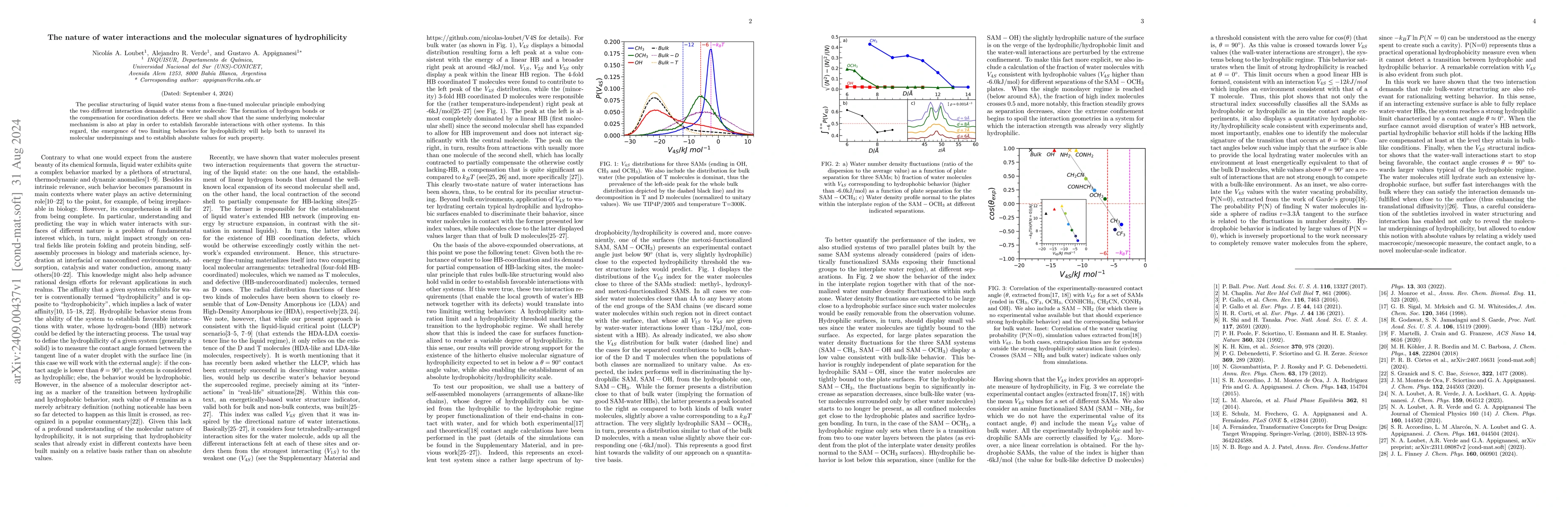 Thumbnail for The nature of water interactions and the molecular signatures of
  hydrophilicity