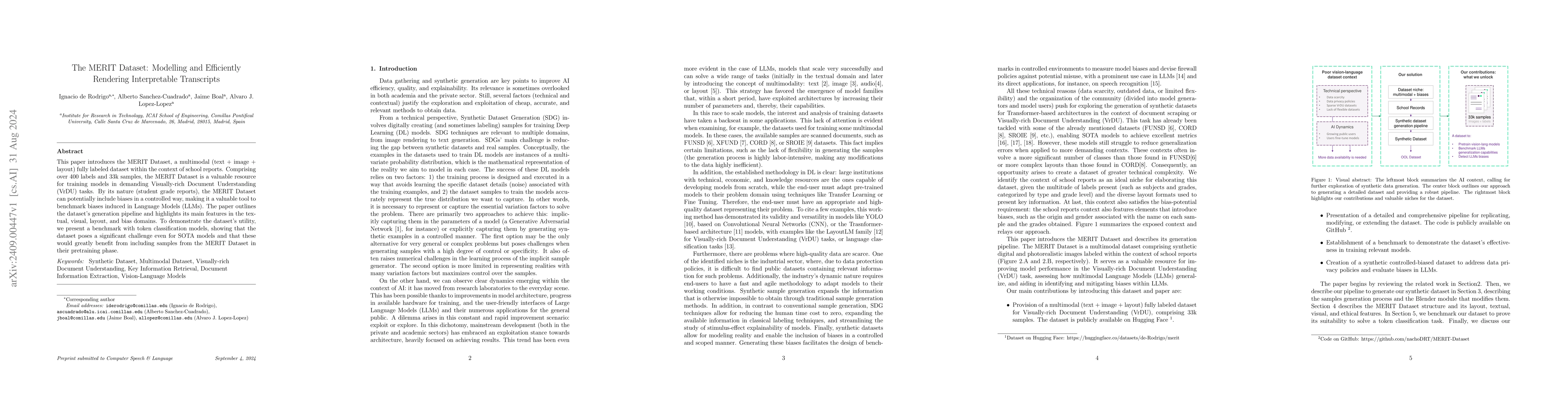 Thumbnail for The MERIT Dataset: Modelling and Efficiently Rendering Interpretable
  Transcripts