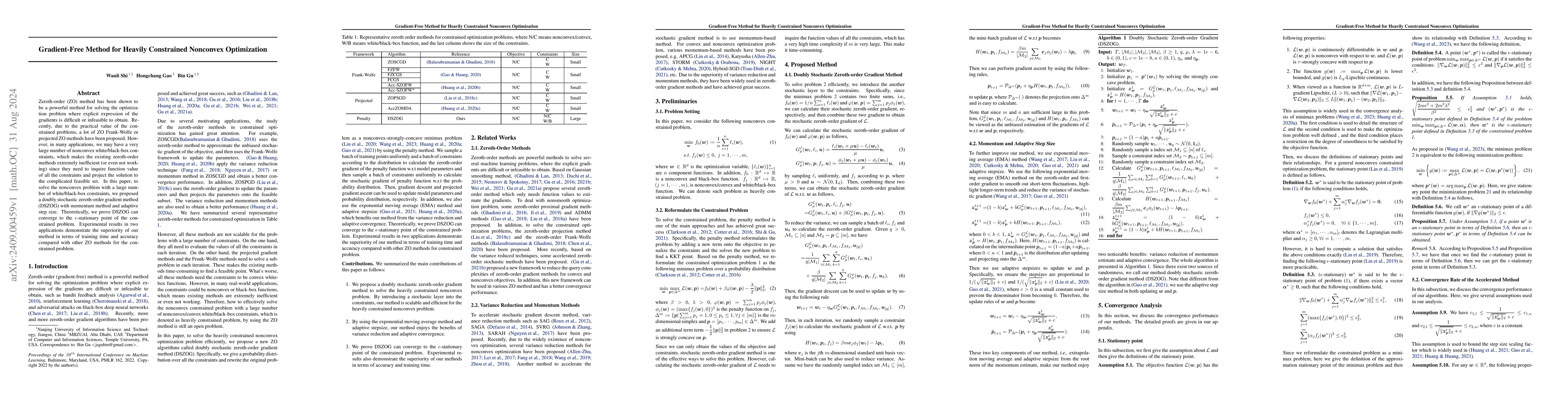 Thumbnail for Gradient-Free Method for Heavily Constrained Nonconvex Optimization