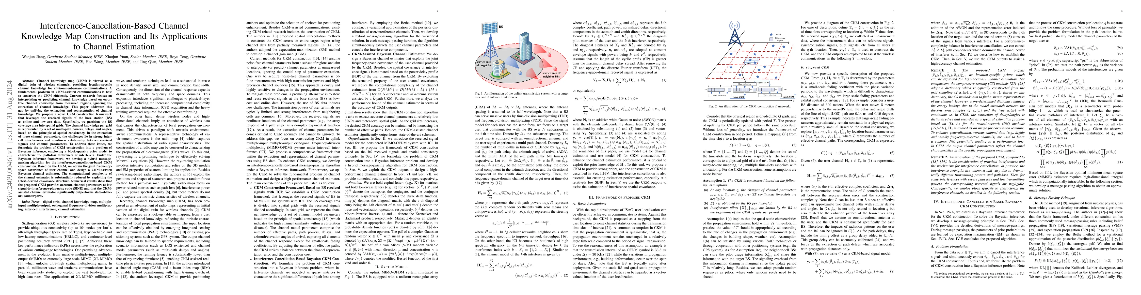 Thumbnail for Interference-Cancellation-Based Channel Knowledge Map Construction and
  Its Applications to Channel Estimation