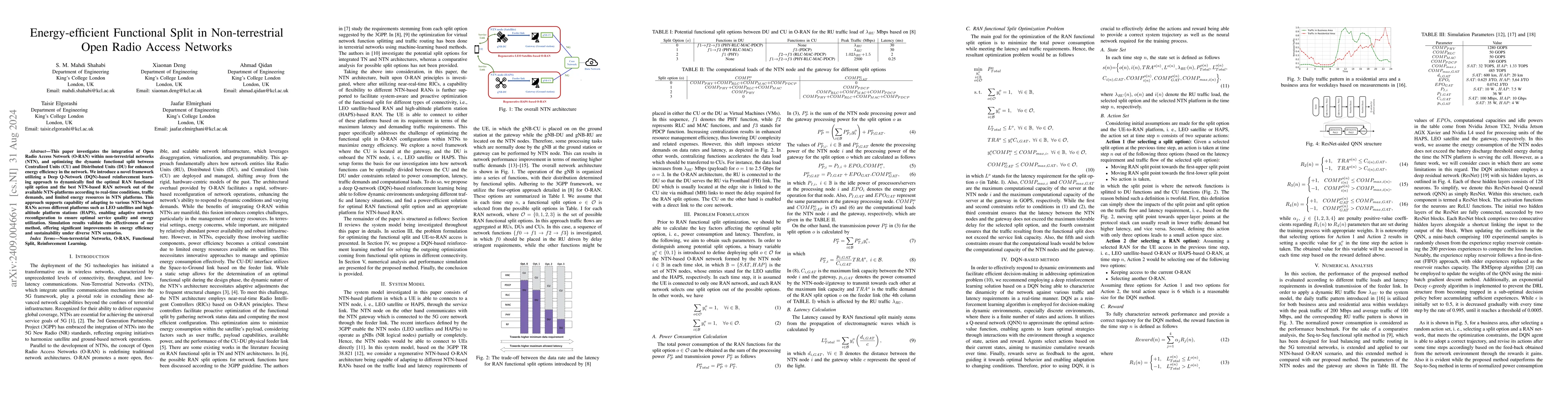 Thumbnail for Energy-efficient Functional Split in Non-terrestrial Open Radio Access
  Networks