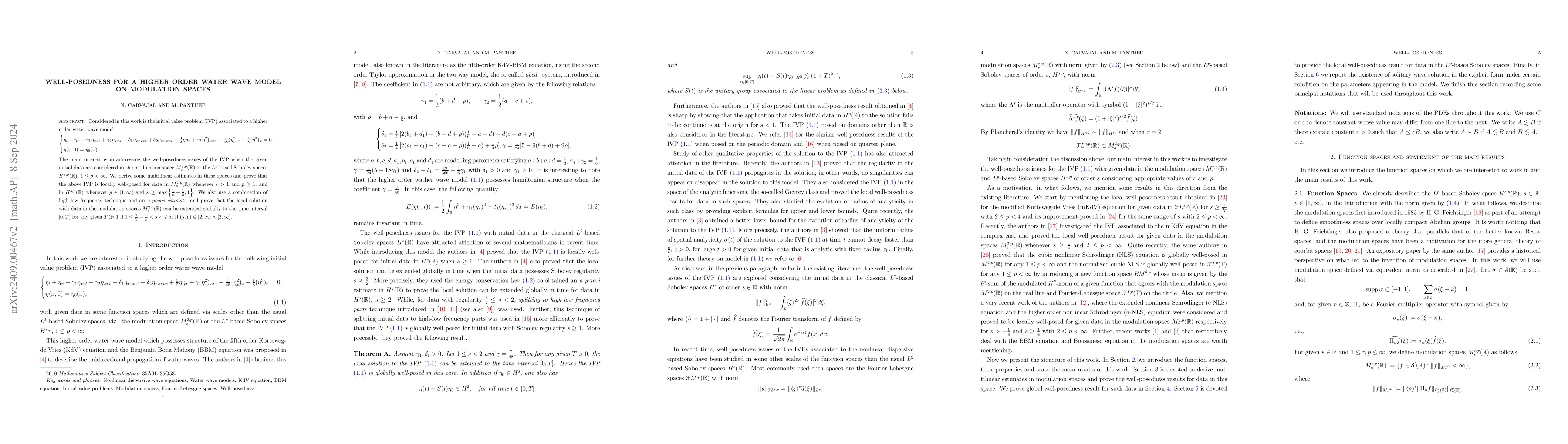 Thumbnail for Well-posedness for a higher order water wave model on modulation spaces